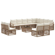 Set Divano da Giardino 13 pcs Beige polyrattan