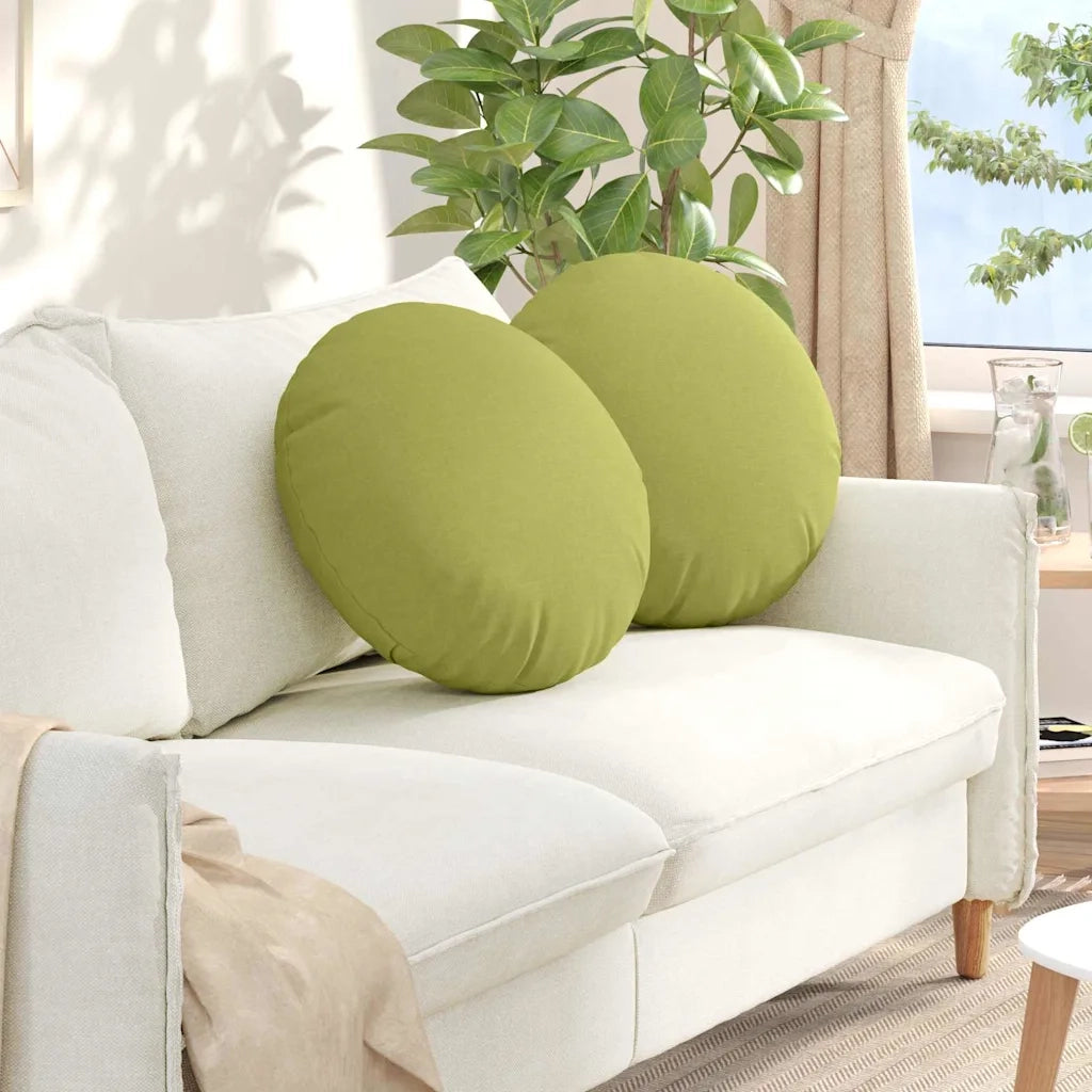 Cuscini per Seduta 2 pcs Verde chiaro Ø50 x 19 cm Tessuto