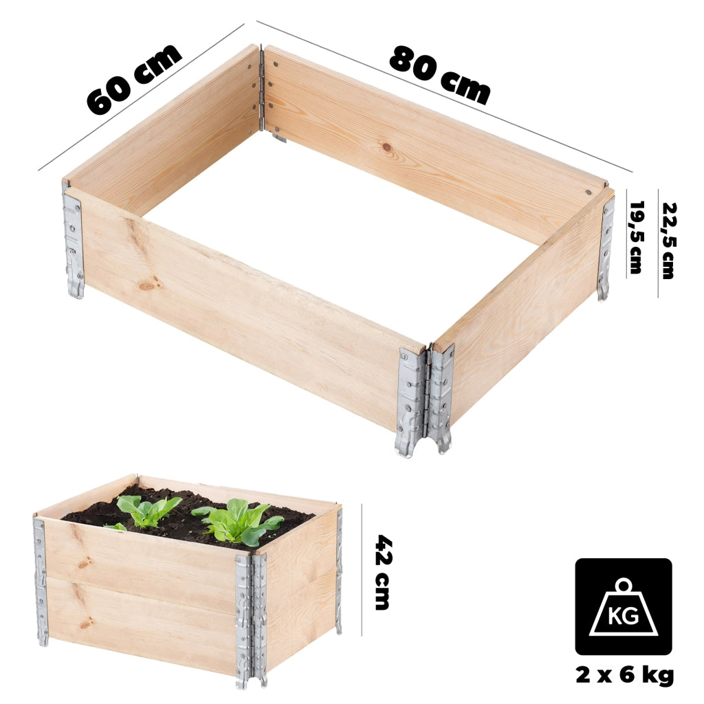 KADAX Prolunga per pallet in legno 60x80 cm, letto per container, confezione da 2