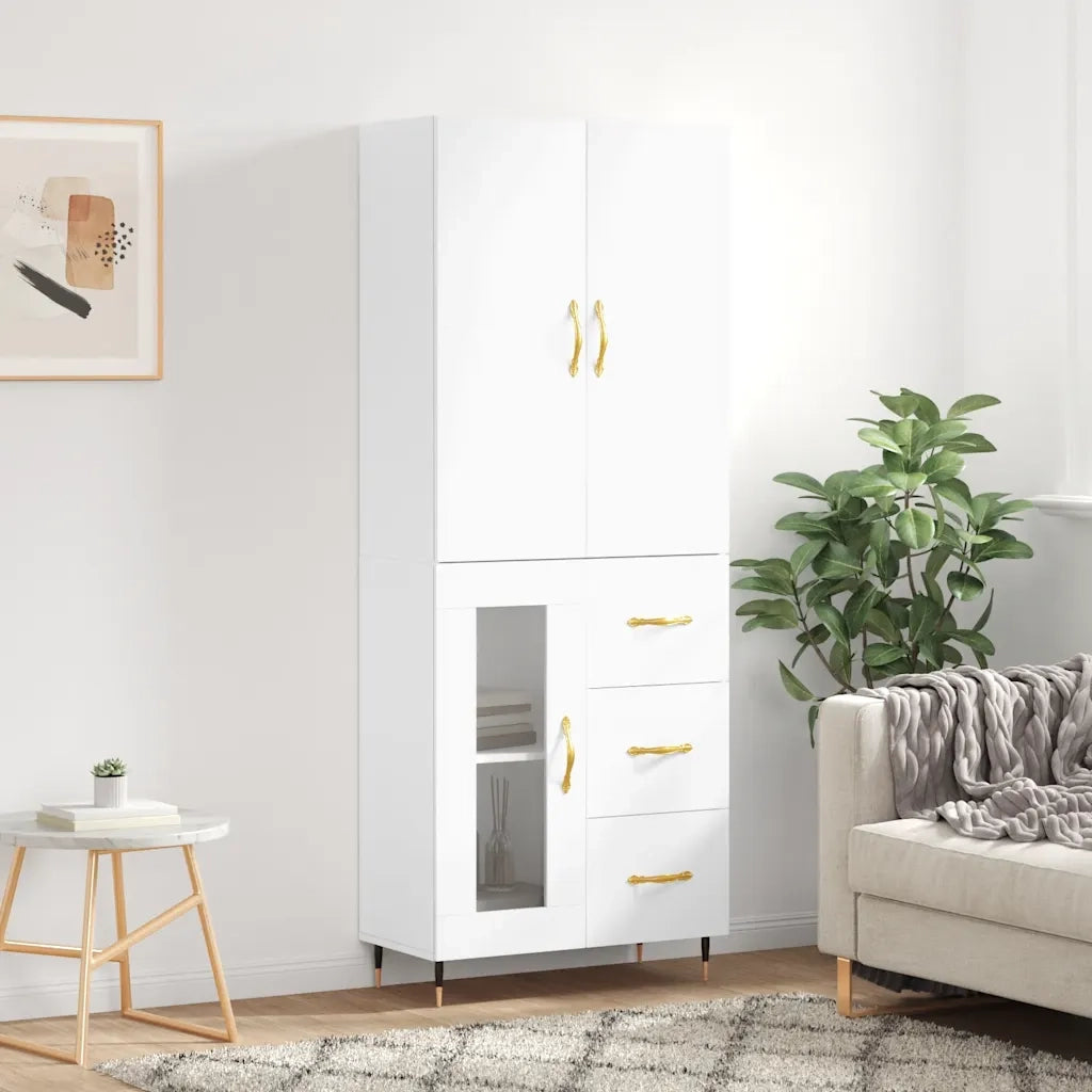 Credenza Bianca 69,5x34x180 cm in Legno Multistratocod mxl 115173