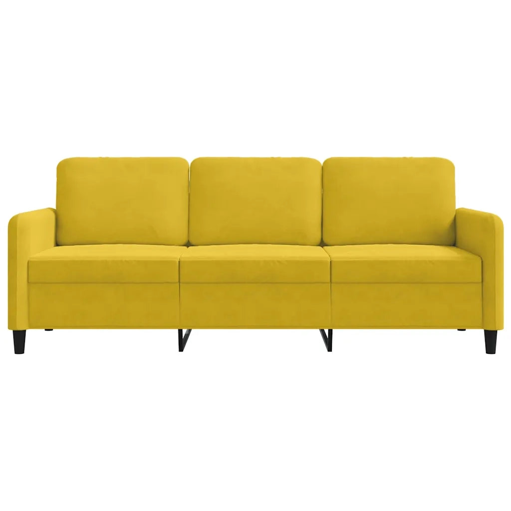Divano a 3 Posti Giallo 180 cm in Velluto 359458