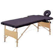Lettino da massaggio pieghevole a 2 sezioni legno viola 02_0001818