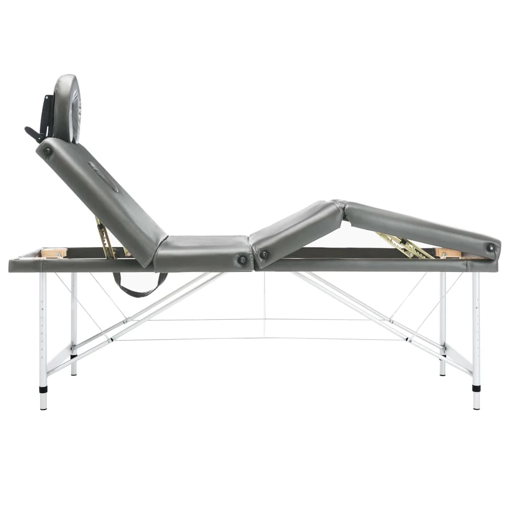 Lettino da massaggio a 4 sezioni con struttura in acciaio inox 186 x 68 cm antracite 02_0001799