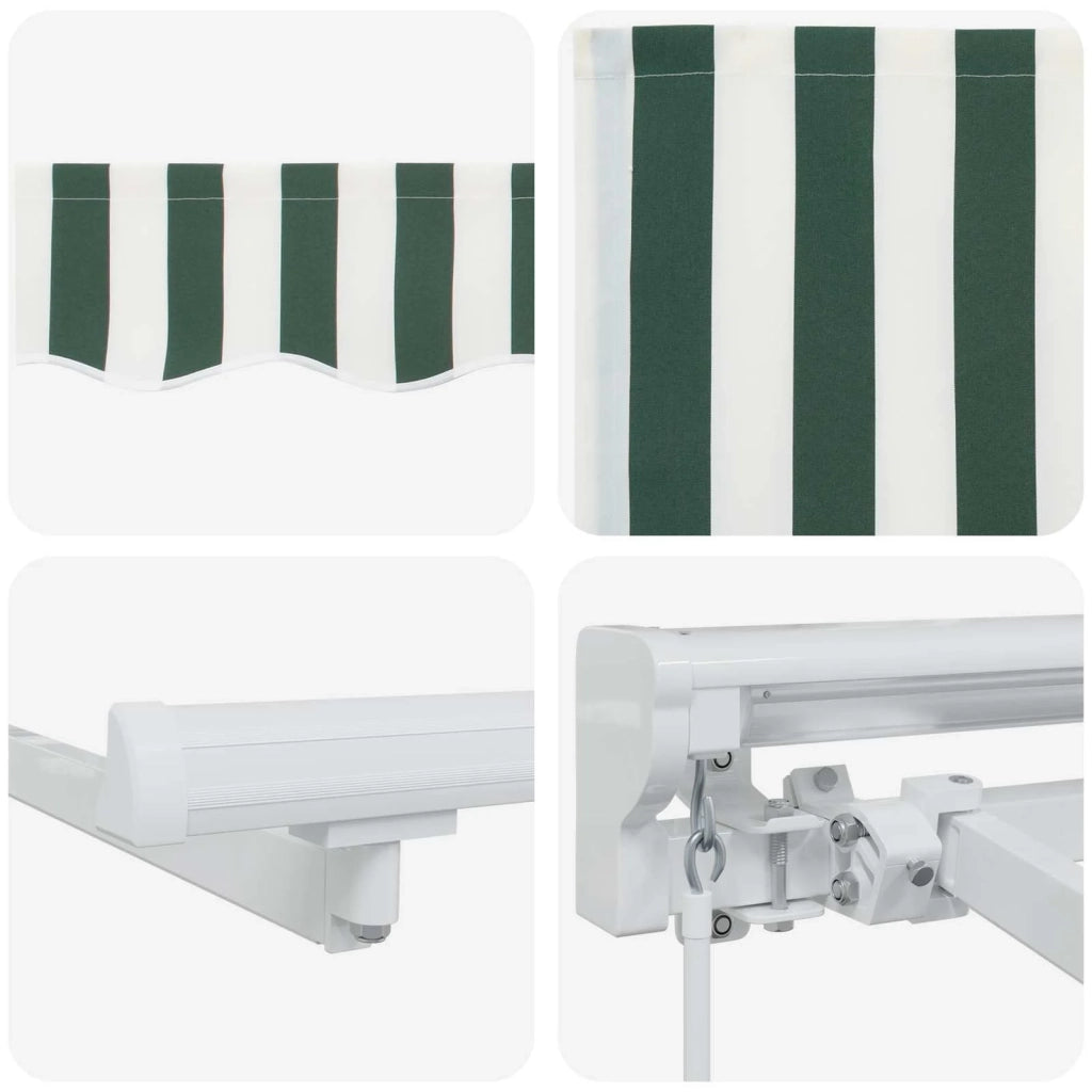 Cornice per Tenda Manuale con LED Verde e Bianco 3,5 x 2,5 m 3420609