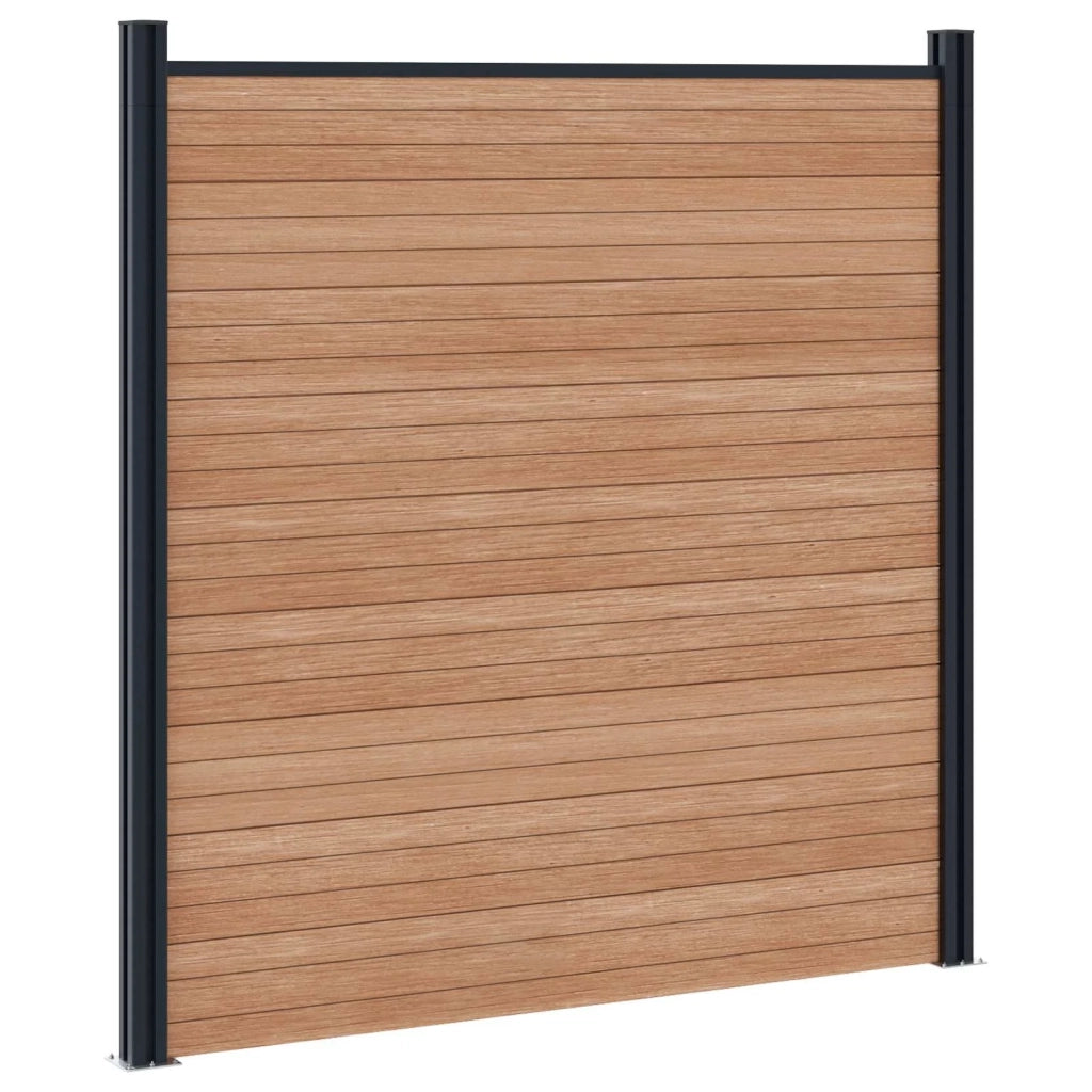Pannello di Recinzione 3 pcs WPC e Alluminio Marrone