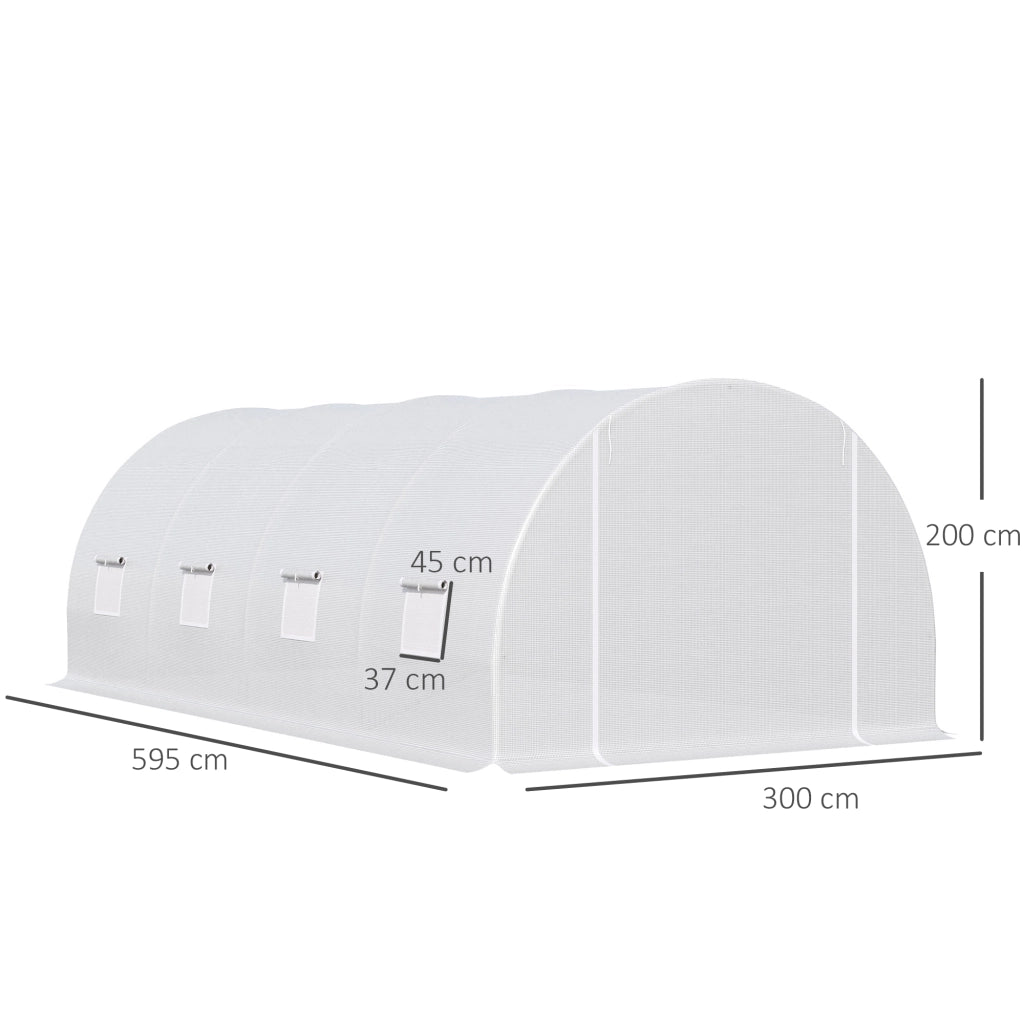 Serra a tunnel di grandi dimensioni, 600x300x200 cm, per piante e ortaggi, resistente alle intemperie.