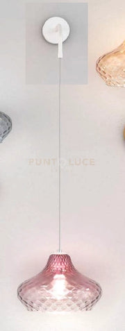 APPLIQUE BIANCO REGOLABILE VETRO PICCOLO RUBINO 1191BI-A-RU