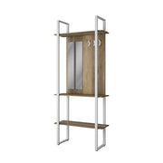 Vicco Armadio da ingresso Bianco 90 x 215 cm con gancio e specchio