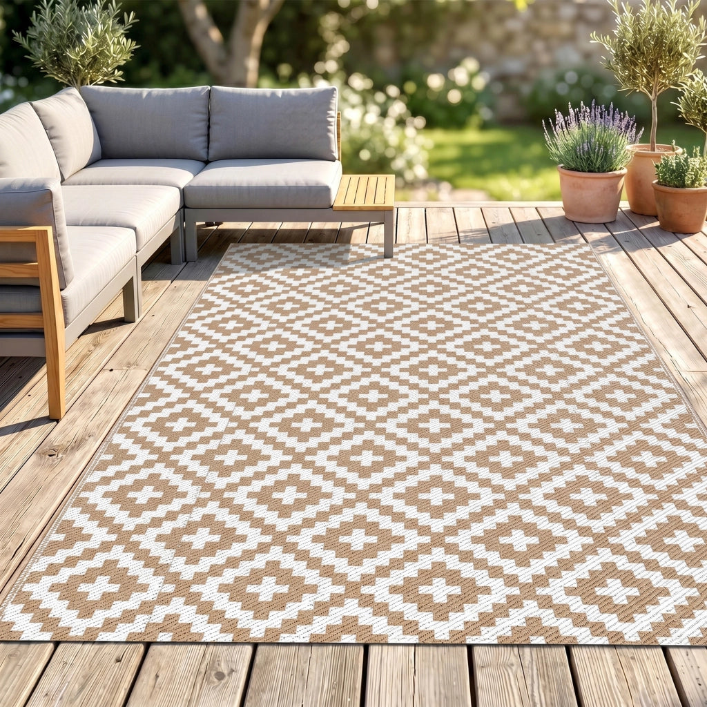 Tappeto Esterno Reversibile ¨C Zephmum ¨C Grigio Bianco 182x274 cm