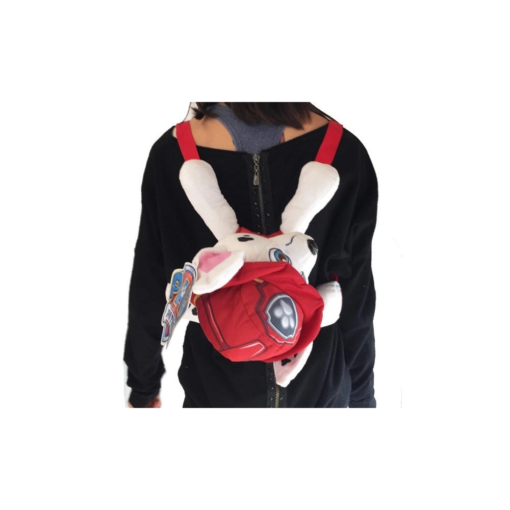 Trade Shop - Zaino Peluche Marshall Rosso Zip 13 Cm Zainetto Scuola Tempo Libero Paw Patrol -