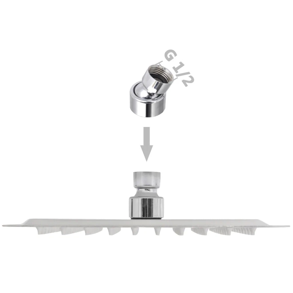 Soffione per Doccia a Pioggia 2 pz Acciaio Inossidabile 20x20cm CFW4351420