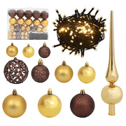 Set Natale con 61 Palline Punta e 150 Luci LED Oro e Bronzo cod mxl 42735