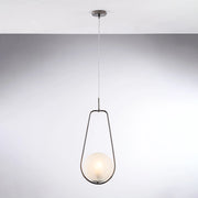 Lampadario Contemporaneo Afrodite Metallo Cromo Nero 1 Luce E27