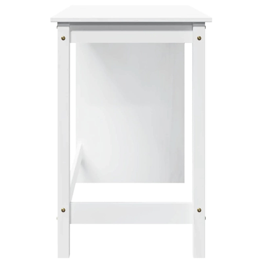 Scrivania Bianco 112 x 50 x 75 cm Legno di Pino Massello 42028373