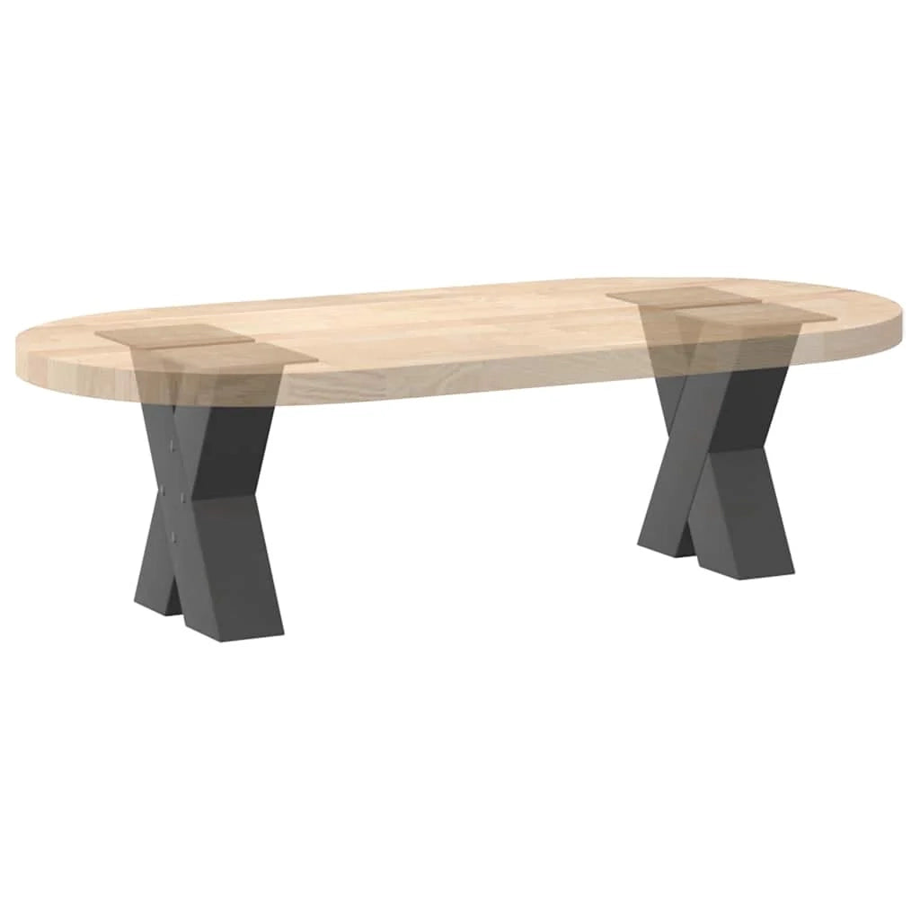 Set di 2 gambe robuste per tavolino da caffè a forma di X 40 x 30 cm con piedini regolabili design moderno acciaio antracite 02_0057206