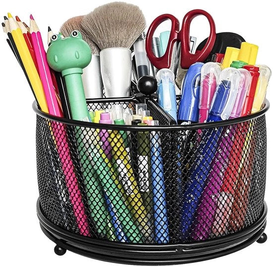 Organizzatore da scrivania a rotazione - Nero - Multifunzionale
