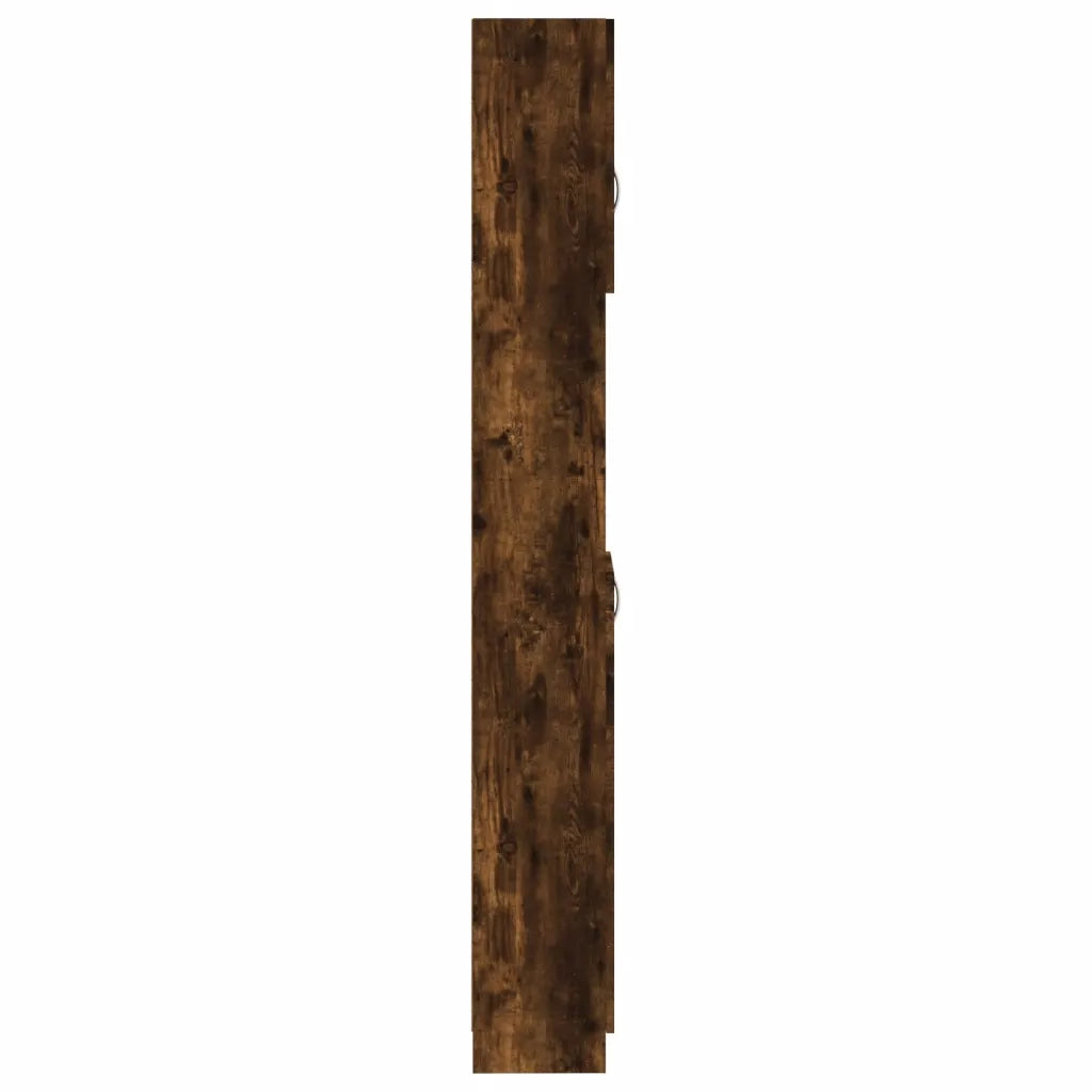 Armadietto Bagno | Armadio da bagno Rovere Fumo 32x25,5x190 cm Legno Ingegnerizzato