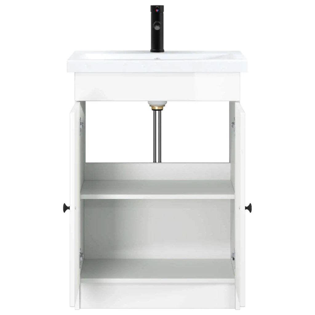 Set di mobili per il bagno Bianco Lucido 78,5 x 37,5 x 81 cm 3404198