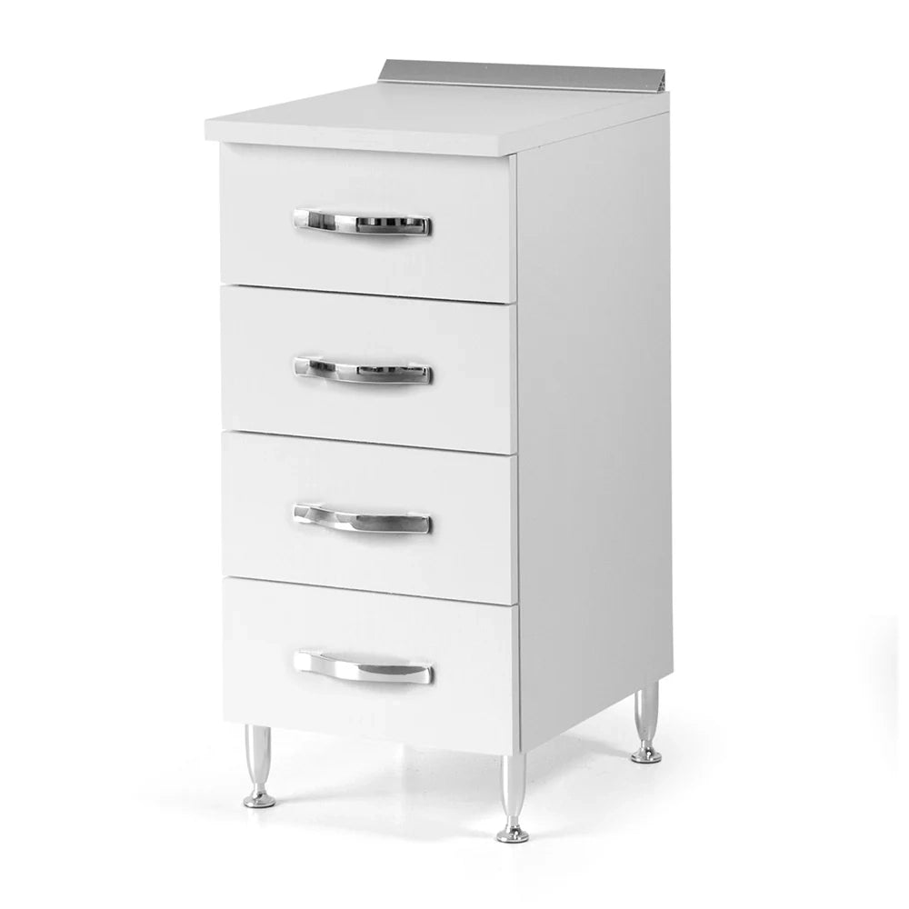 Cassettiera per cucina componibile da 40 cm con 4 cassetti, realizzata in legno 100% MADE IN ITALY colore Bianco Frassino