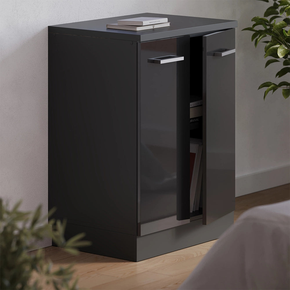 Mobile per mansarda Rion Antracite lucido/Antracite 60 x 83.8 cm senza inclinazione con 2 ante Vicco