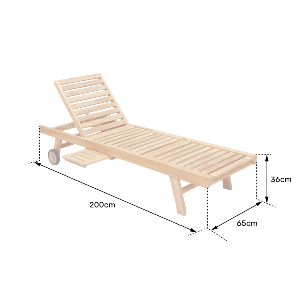 Lettino pieghevole in teak LOMBOK