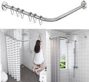 Stang per tenda doccia a L, senza fori, in acciaio inox - 75-95 cm