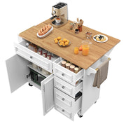Carrello da cucina con 1 cassetto; ripiani regolabili e piano ribaltabile; in MDF; Bianco; per cucina
