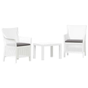 Set di relax con cuscino 3 pz | Set Salotto da Giardino Bianco PP