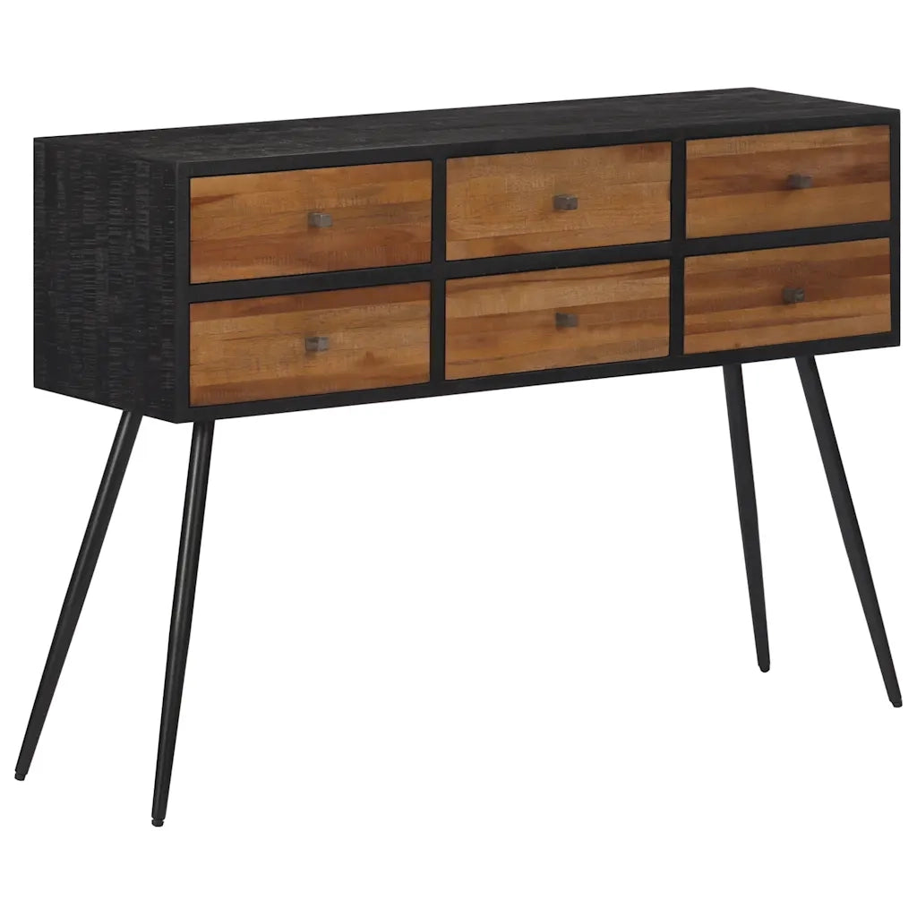 Tavolo Consolle con Cassetti 116x30x76cm Teak Massello Recuperocod mxl 134277
