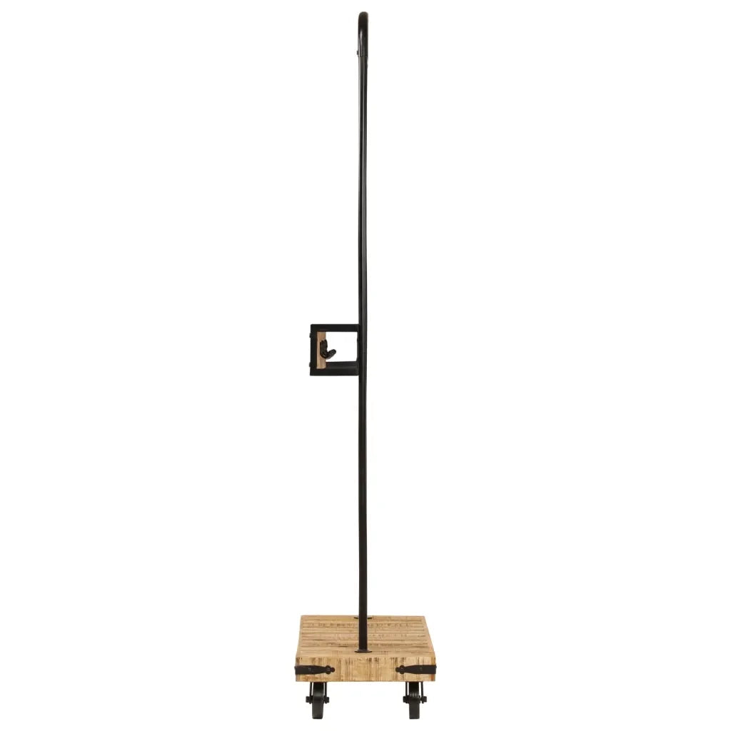 Appendiabiti con Ruote 90x35x190cm Legno Massello Mango e Ferro CFW7923966