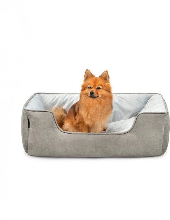 Letto per cani con rotazione, morbido e comodo 80x60 cm grigio chiaro/grigio scuro