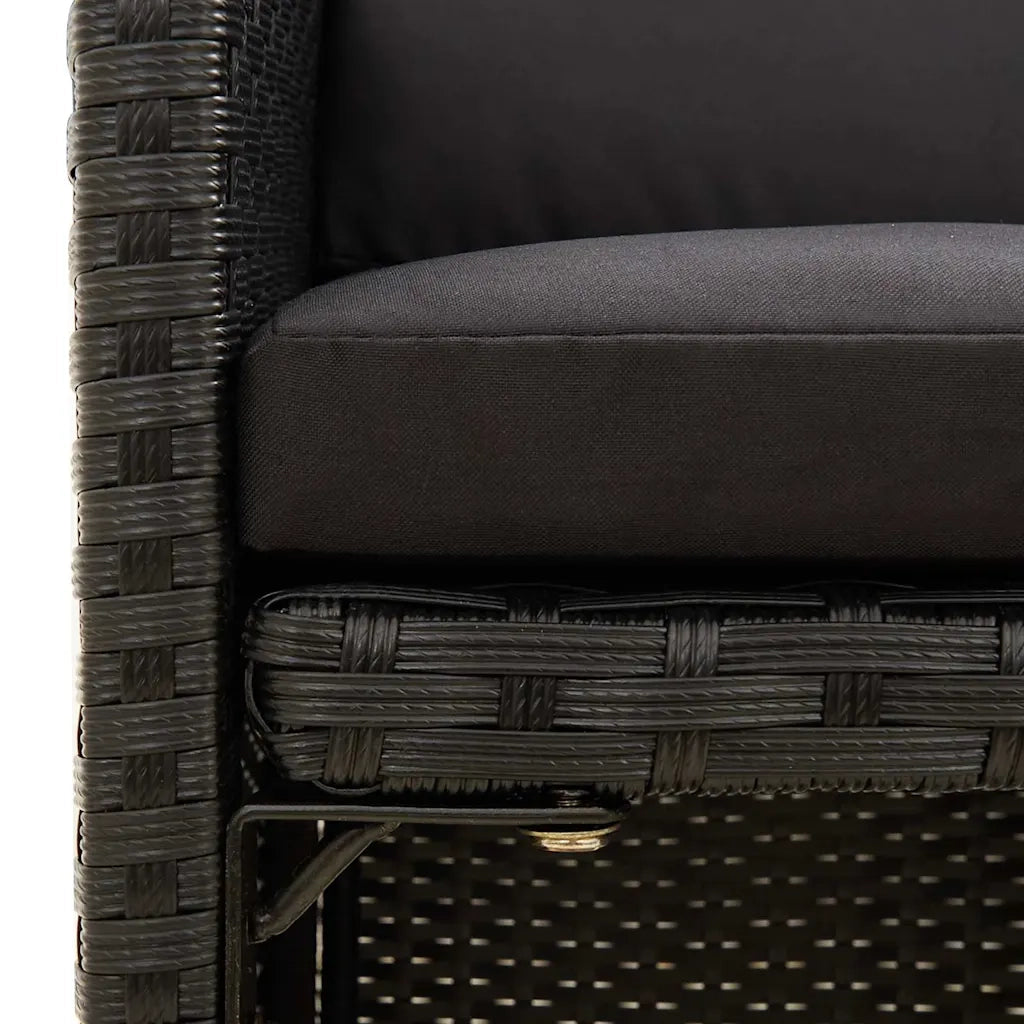 Sedie da Giardino con Cuscini 2 pz | Sedie da Esterno in Polyrattan Nere