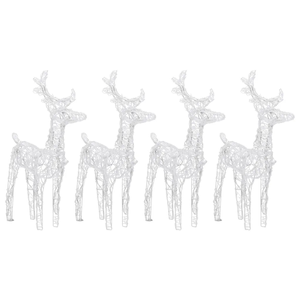 Renne di Natale 4 pz Bianco Caldo 160 LED-Luci decorative natalizie in Acrilico