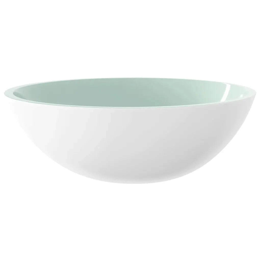 Lavandino in Vetro 50x37x14 cm Bianco 345255