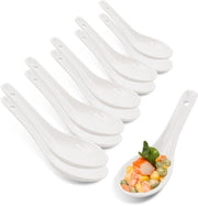 10 pezzi di cucchiai da zuppa in porcellana bianca, cucchiai in ceramica, cucchiai porcellanati, cucchiai da zuppa cinesi, cucchiai da zuppa asiatici