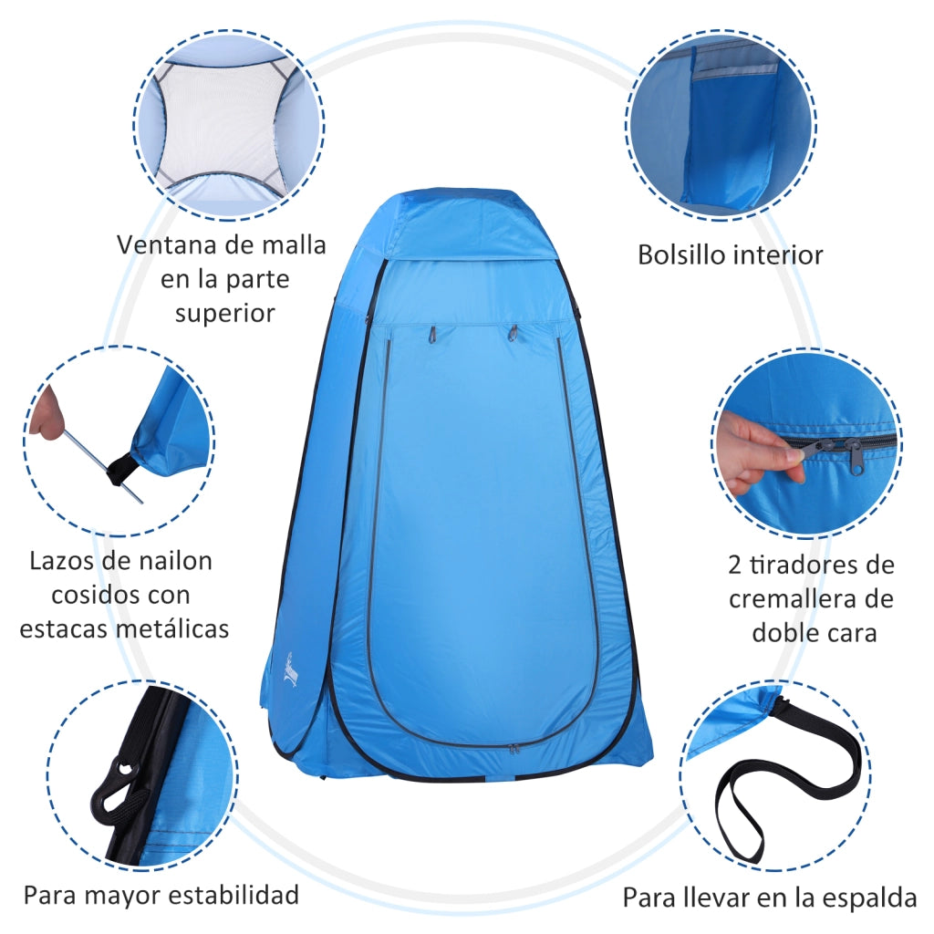 Cabina Doccia Portatile ¨C zephmum ¨C 120x120x190 cm Blu