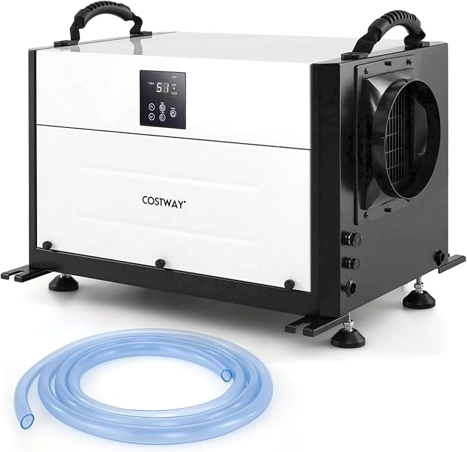 58,5/73,5 L Deumidificatore Commerciale, Deumidificatore Industriale con 3 Modalità e Timer 24H, Sbrinamento Automatico per Cantina Magazzino (73,5 L/giorno Nero)