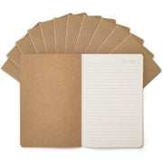 Set di 12 quaderni A5 a 60 pagine con copertina in carta kraft, legatura duratura, certificato FSC, quaderno a quadretti