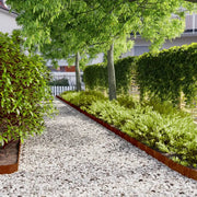 Bordura per Prato 10 pcs 10 x 103 cm Acciaio Corten Ruggine 821890
