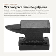 Aambeeld Mini Portatile - Robusto in Acciaio Fondereccio - Lavorazione Stabile - Banca di Lavoro - Attrezzo Falegnamico - Alta Qualità - Ideale per Industria - Falegnameria