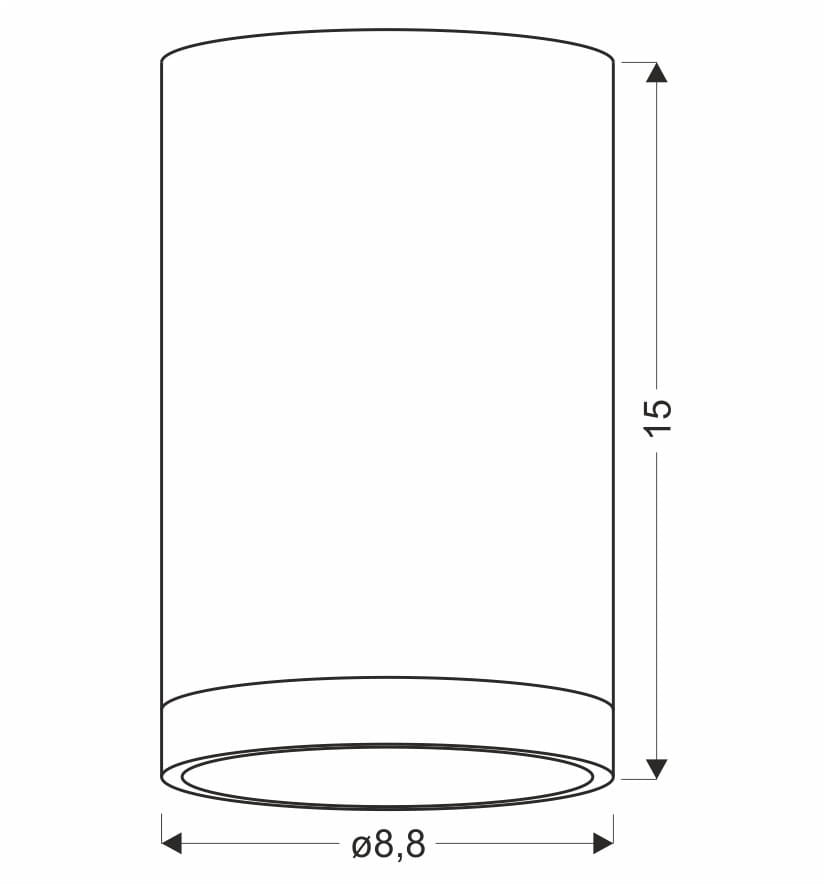 Candellux TUBA plafoniera LED 9W 650lm grigio legno