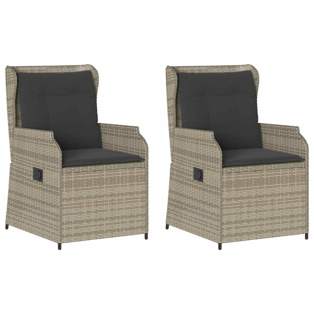 Panchina da giardino 2 pcs Grigio chiaro polyrattan