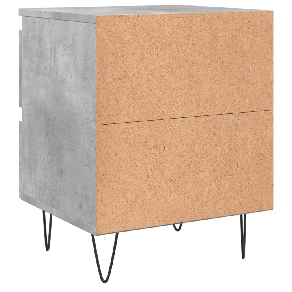 Comodino Grigio Cemento 40x35x50 cm in Legno Multistrato 826884