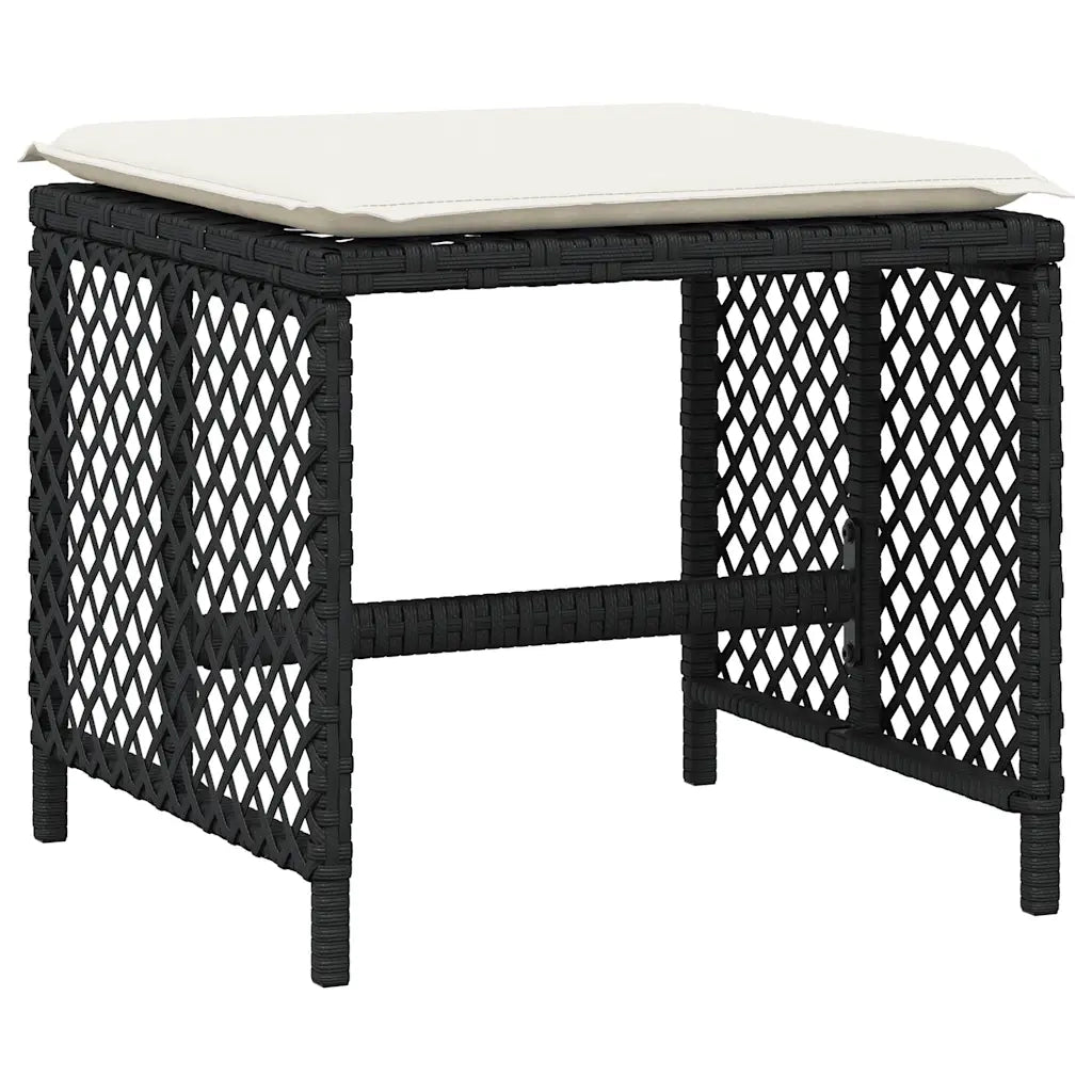 Set da Pranzo da Giardino 13pz con Cuscini Nero in Polyrattan 3210798