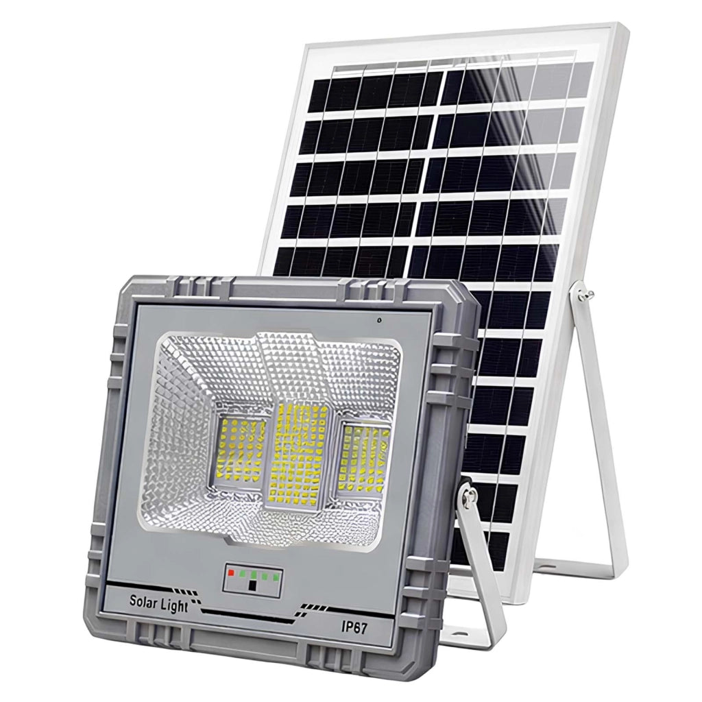 Proiettore Solare LED 13W IP67 con Batteria 15Ah con Pannello 15W Grigio Avizar