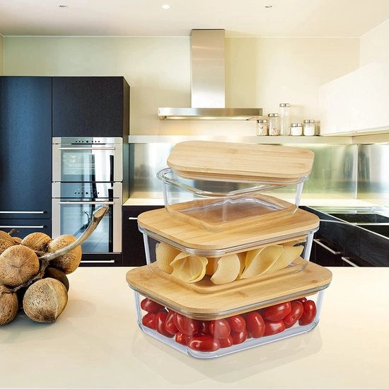 Contenitori di Stoccaggio Alimentare in Vetro - Set di Contenitori di Stoccaggio Alimentare in Vetro