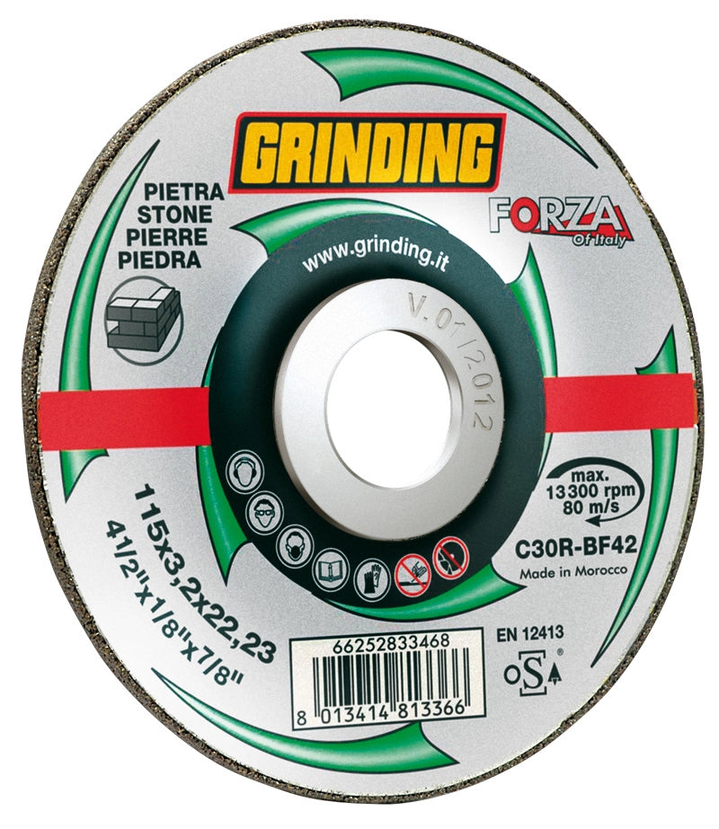 Grinding DISCO ABRASIVO CENTRO DEPRESSO FORZA per marmo Ø mm. 115x3,2x22,23 25.00 pz