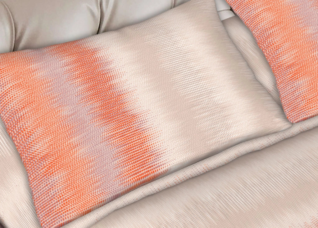Completo Lenzuola Letto In 100% Cotone Made In Italy Vari Disegni C.N - 2 Piazze - Pois Arancio