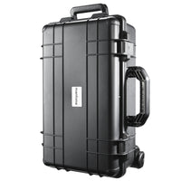 Mantona Outdoor Trolley fotografico nero, impermeabile, antiurto, antipolvere e impilabile, Valigia rigida imbottita in schiuma, per attrezzature fotografi e oggetti di valore