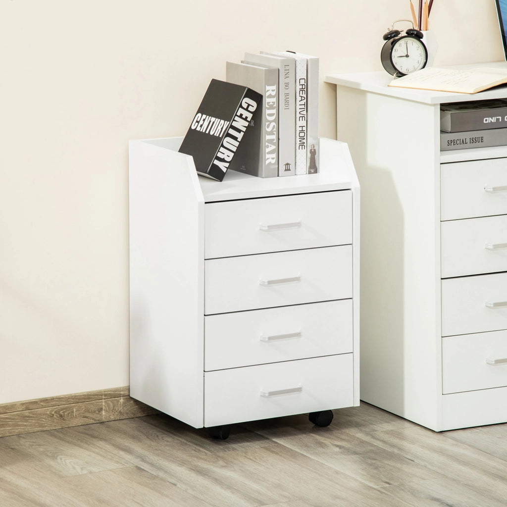 Caronnetta per scrivania con cassetti ¨C zephmum ¨C bianco 40x36x65 cm